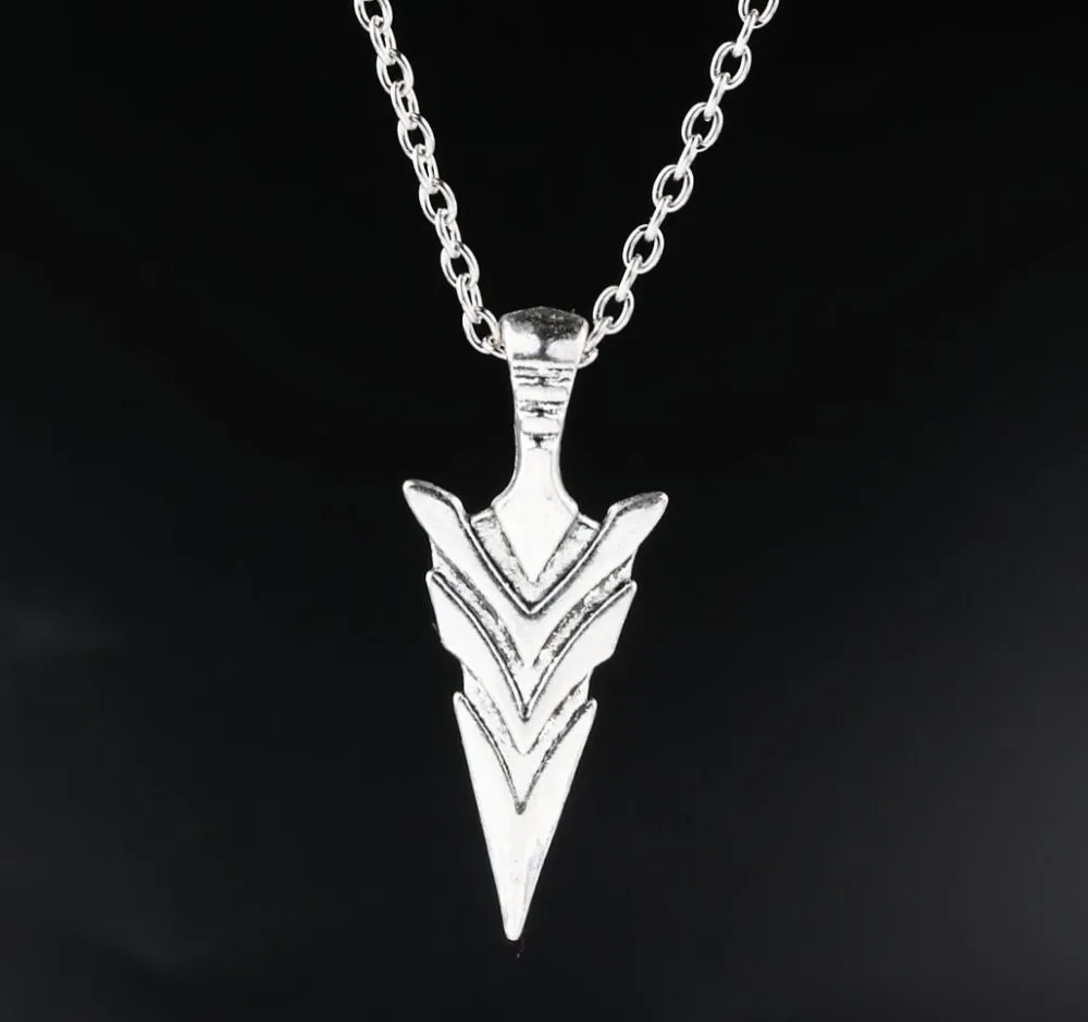 Large Tribal Arrowhead Spear Charms Alloy Pendants Necklaces Vintage