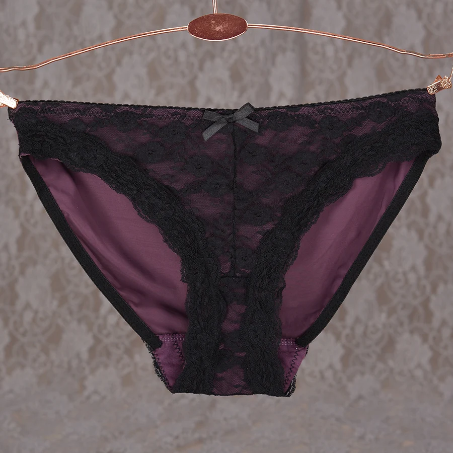 Fashion panties female black sexy lace underwear viscose high elastic