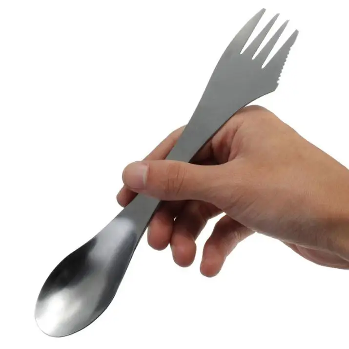 Вилка ложка spork 3 в 1 посуда из нержавеющей стали столовые приборы набор посуды Кухня Пикник scoop/нож/вилка комплект SN1462