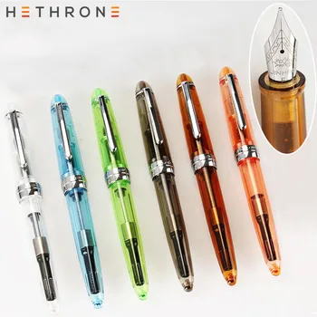 

Hethrone 2019 new Fountain pens 992 Transparent White Colour Spiral round body office Student Fine nib Fountain Pen pluma fuente