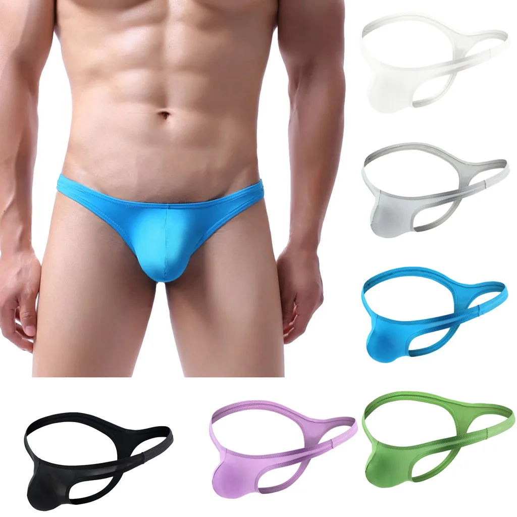 

Men's Sexy Underwear Transparent See Through Shorts Hot Lip Print Underpants Male Briefs Solid Gay Underwear ropa interior hombr