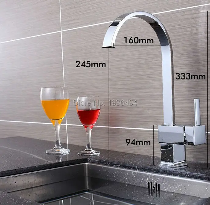 2015 Hot Sale Chrome Finish Kitchen Brass Swivel Mixer Taps Most Popular and Lowest Price Taps