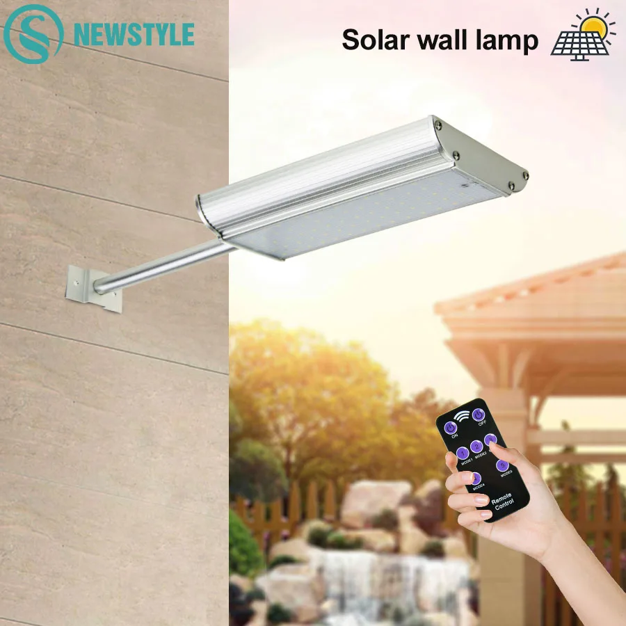 

70LED Radar Sensor Solar Light Motion Sensor Outdoor Street Light With 5 Modes Remote Controller Waterproof IP65 For Garden