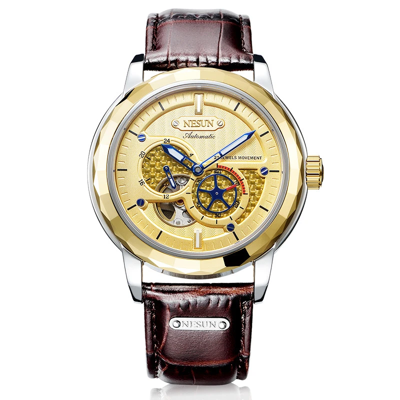 

New mechanical Men's Watch Business personality Man Clock tourbillon hollow night light pointer Creative luxury Male Wristwatch