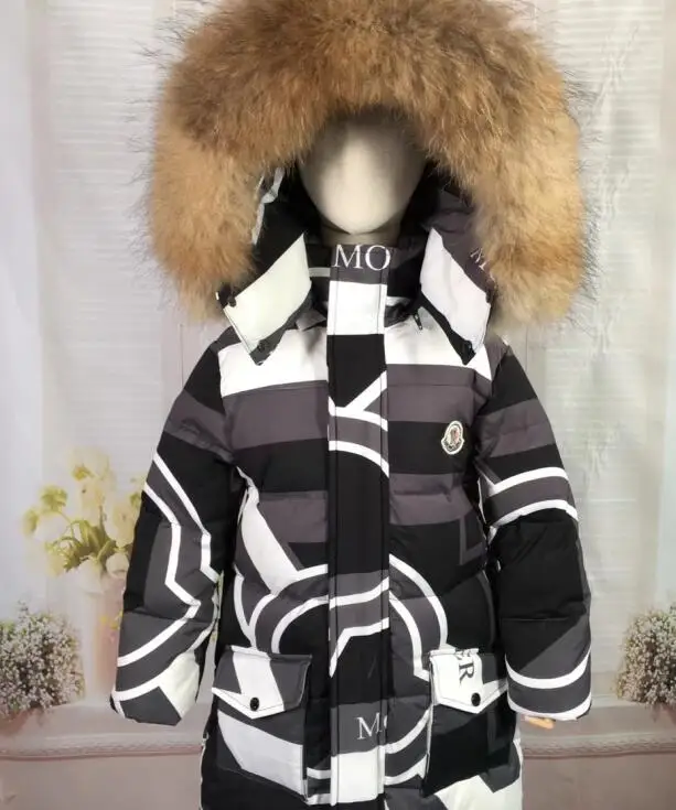 Зимняя куртка-пуховик детская одежда для мальчиков пуховики детская Длинная утепленная верхняя одежда с длинными рукавами; Одежда для мальчиков куртки-пуховики - Цвет: Черный