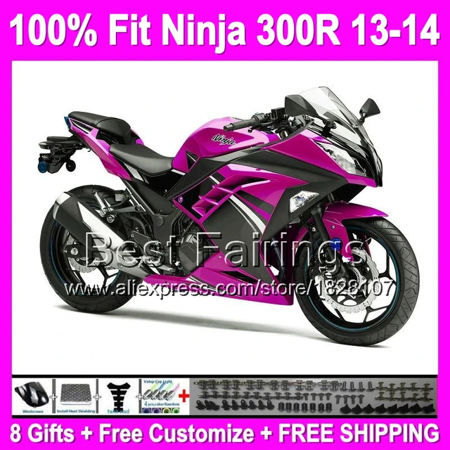8giftsinjection For Kawasaki Pink Black Ninja 300 2013 2014 B2165