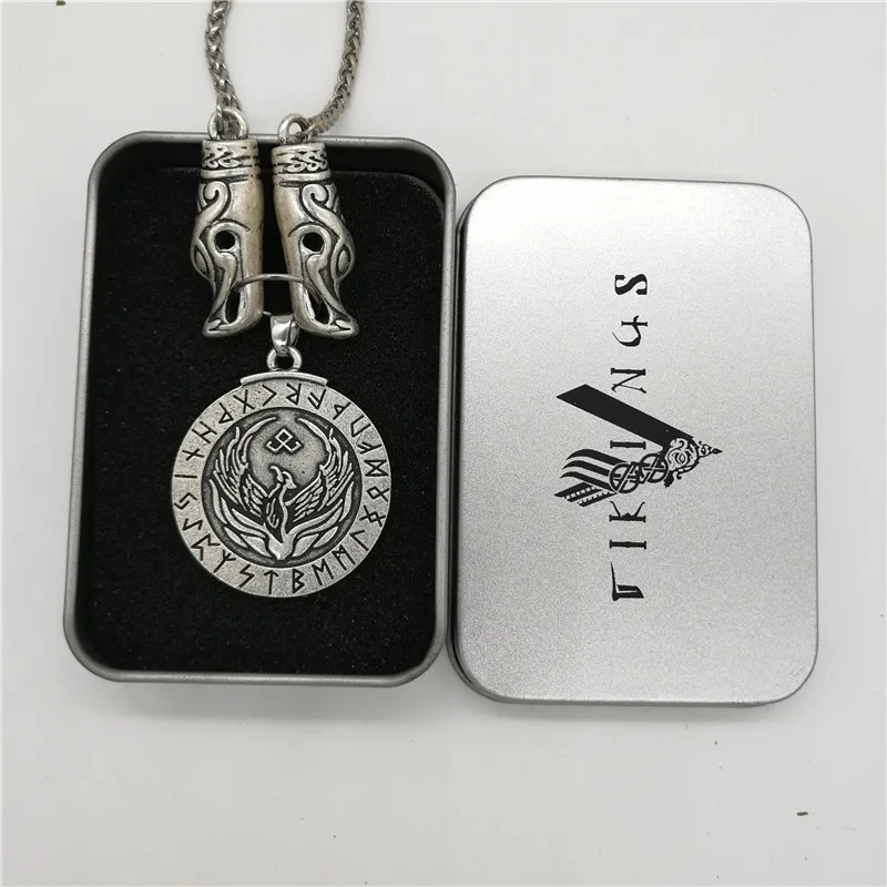 Мужское серебряное ожерелье подвеска с символикой викингов Amulet винтажное