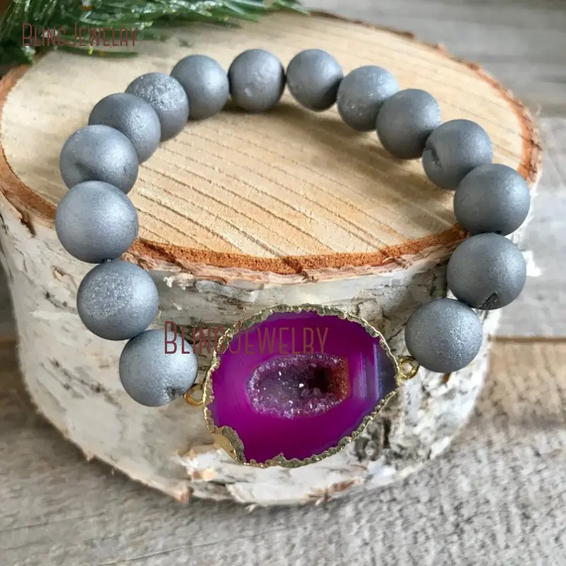 20190321-BM24687-druzy bracelet geode bracelet blue beaded bracelet stretch bracelet power bead bracelet arm party healing bracelet_1