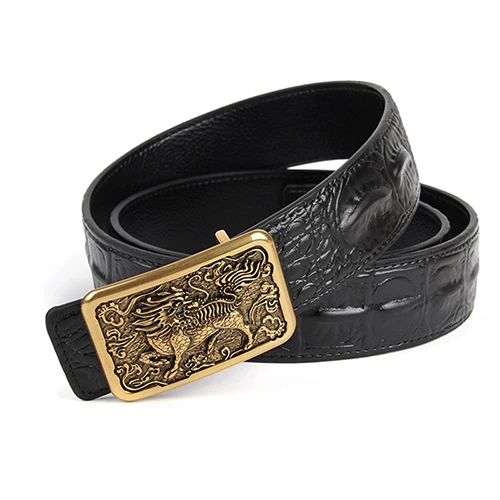 Aburo новые джинсы riem ковбой Классический Крокодил stijlvolle riemen mannen glad gesp taille riem джинсы - Цвет: 25