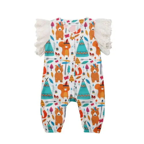 1-5T Toddler Animal Romper Infant Baby Girl Clothes Tops Summer Newborn Jumpsuit Beach Casual Long Pants | Детская одежда и обувь