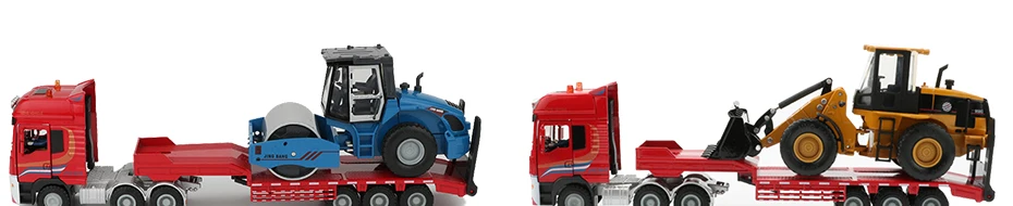 JINGBANG 1:50 сплав трейлер Игрушечная модель грузовика экскаватор дорожный каток бульдозер грузовик строительная машина набор игрушек для детей подарок