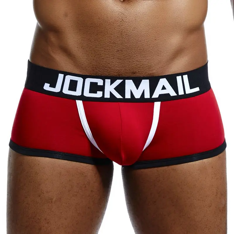 JOCKMAIL, сексуальное мужское нижнее белье, без нижней части, боксеры, мужские стринги, танга, Короткие трусы, мужское белье для геев, открытая спина, промежность - Цвет: Красный