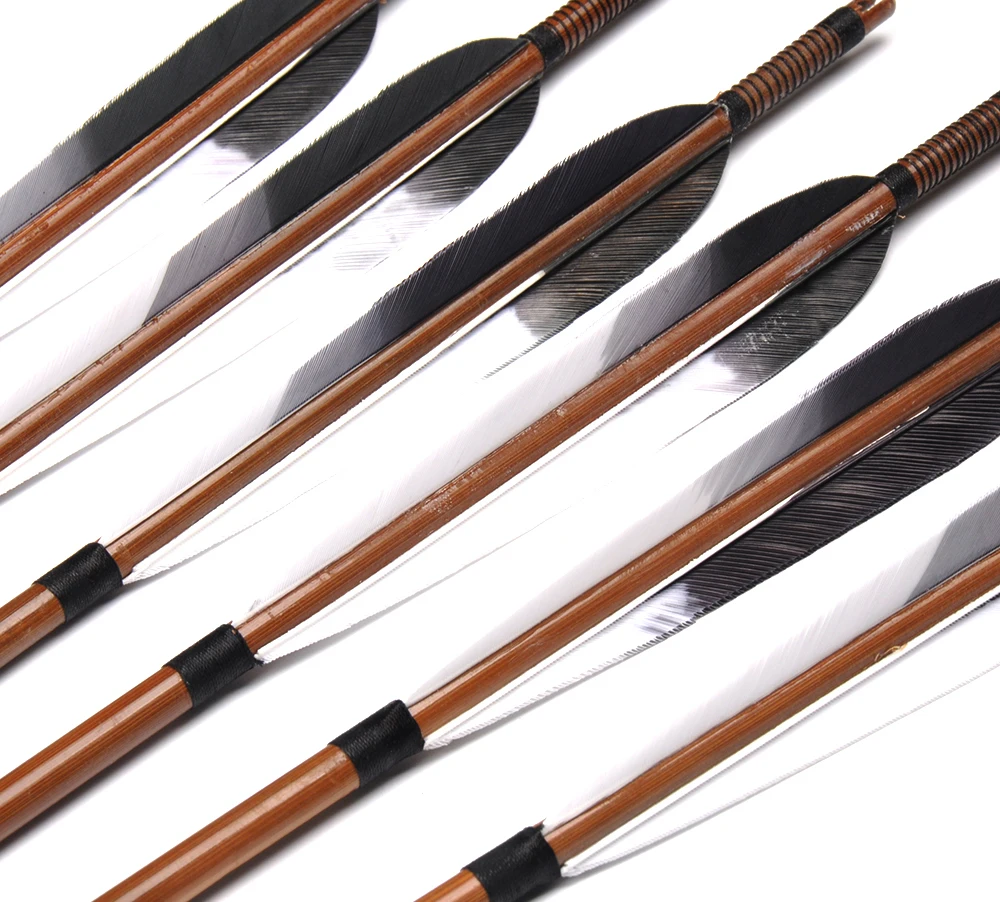 Tiro de Caça Tiro com Arco Setas de Bambu com Pena do Peru para 20-50lbs 30 Polegadas Espinha 500 Longbow Arco Recurvo 6 - 12 24 Pcs 14 6 12 24 pcs 30 Polegadas Espinha