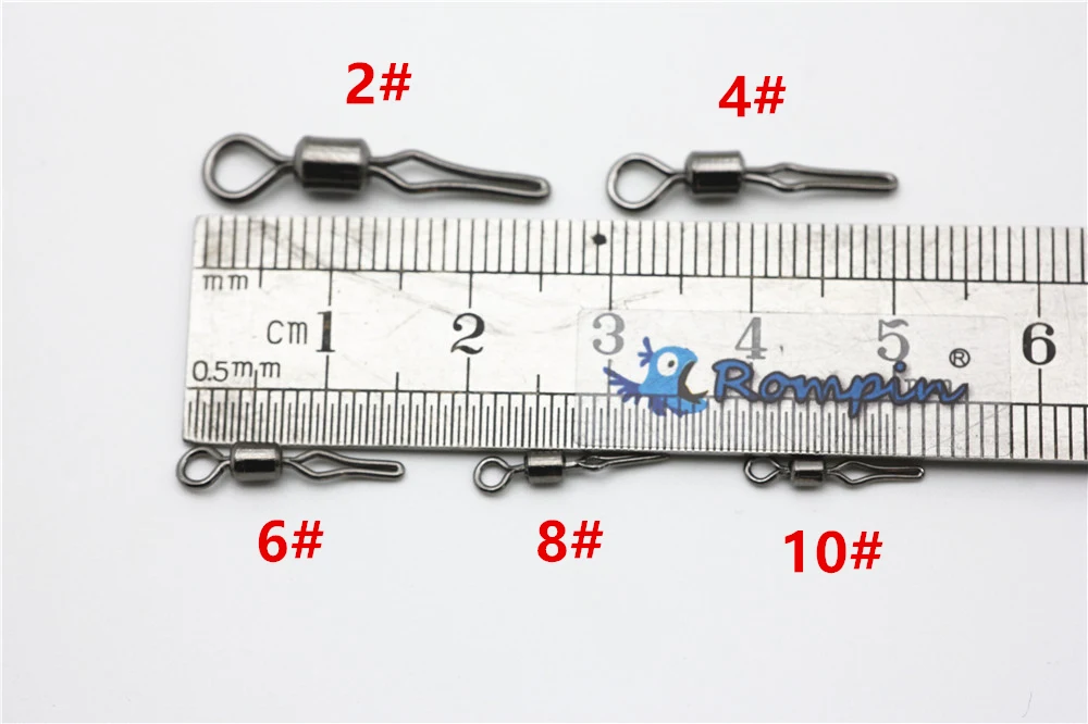 Rompin 50 шт./пакет поворотный боковая линия зажим рыболовные снасти Крючки и дерьмо Разъемный соединитель для рыбалки вертлюги с защелкой