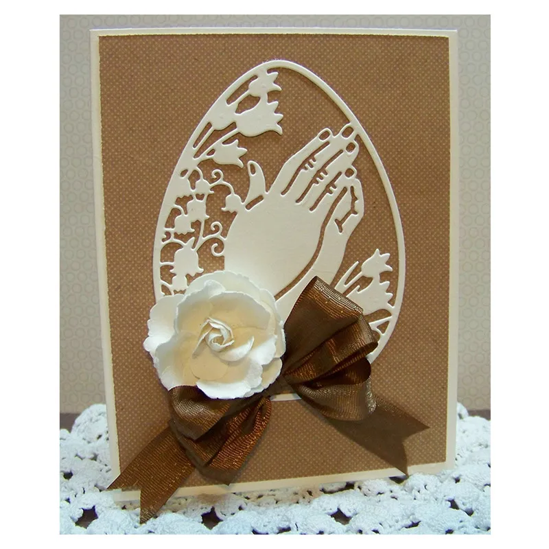 

YaMinSanNiO Praying Hands Egg Metal Cutting Dies Scrapbooking Embossing Crafts Christmas New 2019 Metal Dies for Card Making