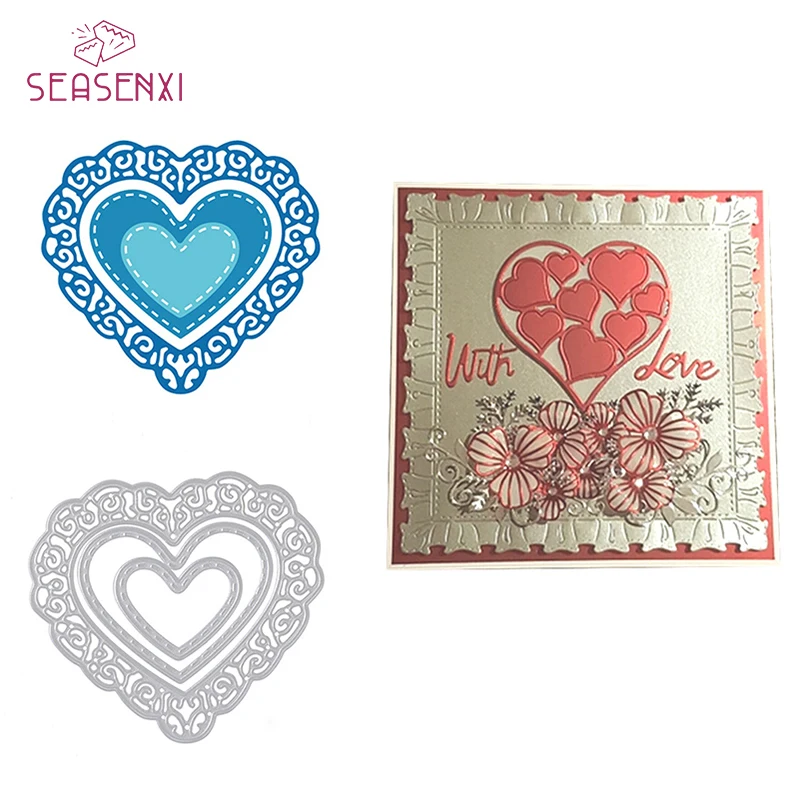 

3pcs/set Love Heart New Mental Cutting Dies DIY Scrapbooking 2018 Die Cuts Wedding Card Photo Album Decora Fustelle Craft Dies