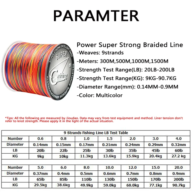 Sedal trenzado supermulticolor de alta resistencia, 9 hebras, 300m, 500m, 1000m, 1500m, hilo de pescar de PE trenzado, 20LB-200LB Sedal trenzado supermulticolor de alta resistencia, 9 hebras, 300m, 500m, 1000m, 1500m, hilo de pescar de PE trenzado, 20LB-200LB
