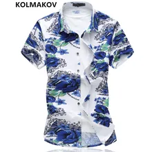 Новое поступление Для мужчин рубашки Повседневное с короткими рукавами Ман рубашка эластичный дизайнер Мужская одежда летние цветочные Футболка с принтом M-6XL