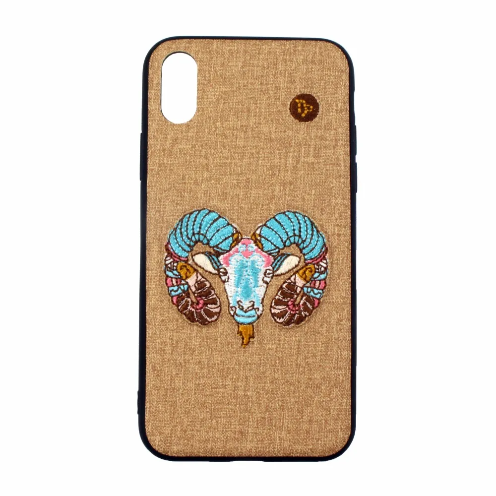 Qushar зодиака козерог Вышивка Телефон чехол для iPhone 6 S Plus кожаный задняя крышка 7 8
