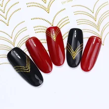 

Gold Metal 3D Nail Sticker Strip Wave Lines Adhesive Nail Art Transfer Sticker Manicure Decal Decoration