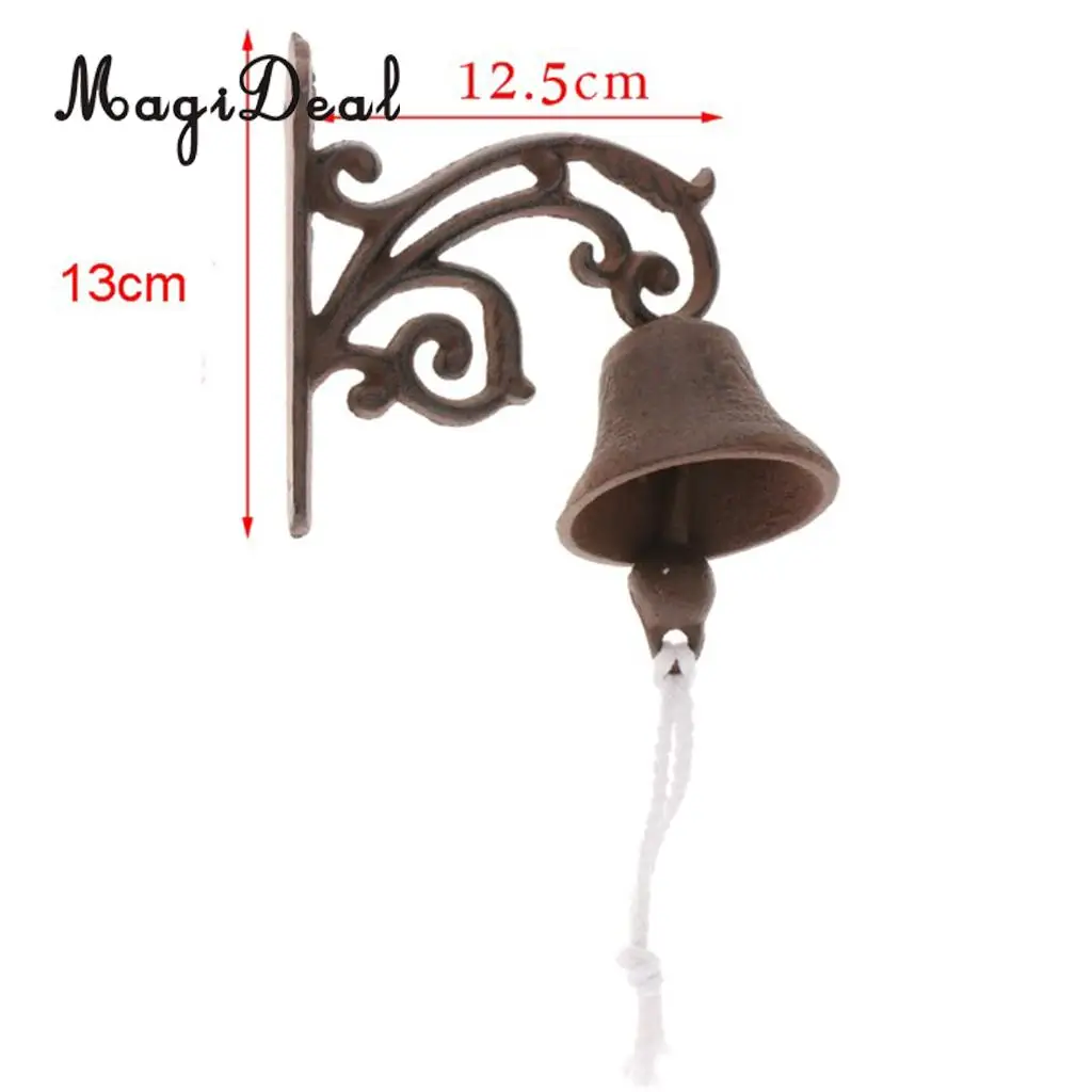 Outdoor Dinner Bells Vintage Antique Cast Iron Bracket Mounts Bell Indoor Outdoor Wall Mounted Door Bells