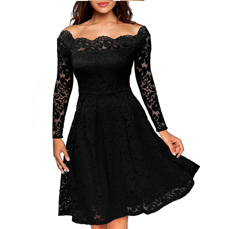 Женское весеннее кружевное платье с длинными рукавами высокого качества Vestidos |