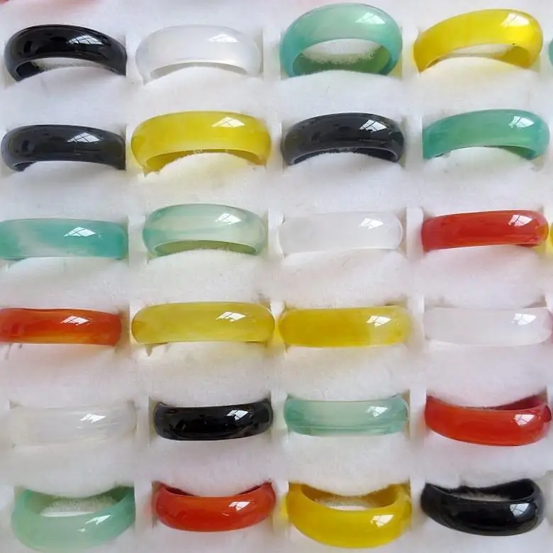 Rings for Women Natural Agate jade Crystal jewelry engagement wedding rings women men Love Christmas gifts bijoux Ge | Украшения и