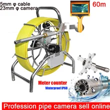 80 м 5 мм кабель 23 мм камера головка канализационная Водонепроницаемая камера трубы трубопровода дренажная система с счетчиком