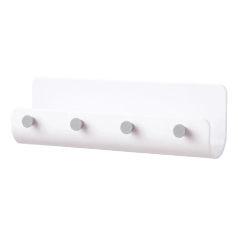 Входный настенный ключ подвесной клей без ноготь стеллаж для хранения шкафчик настенный u-образный дизайн - Цвет: Белый