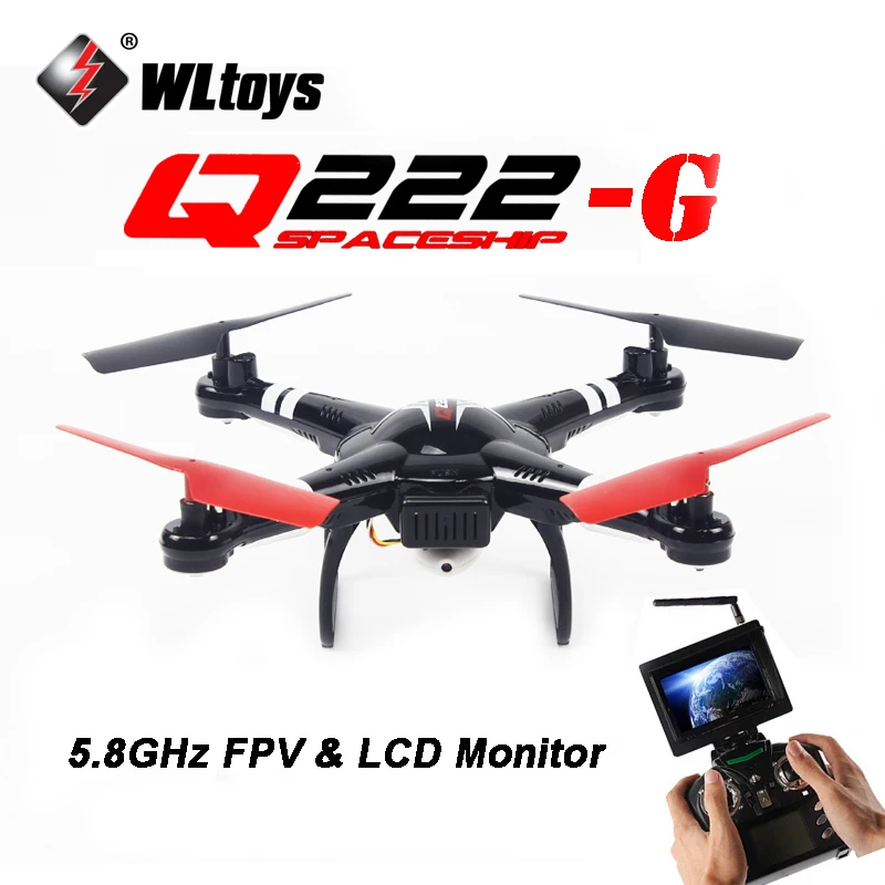 WLtoys Q222G 5.8G 720P FPV One-Key-return & Take Off Barometer Set High RC Quadcopter with HD Monitor RTF