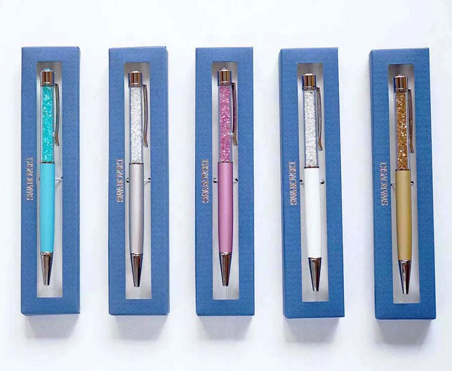 

Luxury Swarovski Diamond Ballpoint Pens Crystal Pen with Swarovski element retail Gift box case Office School Supplies