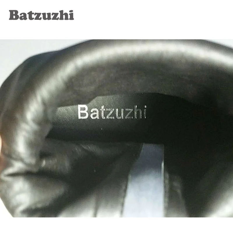 Batzuzhi 2018 зимние мужские ботинки в стиле рок длинные высокие с вышитыми цветами