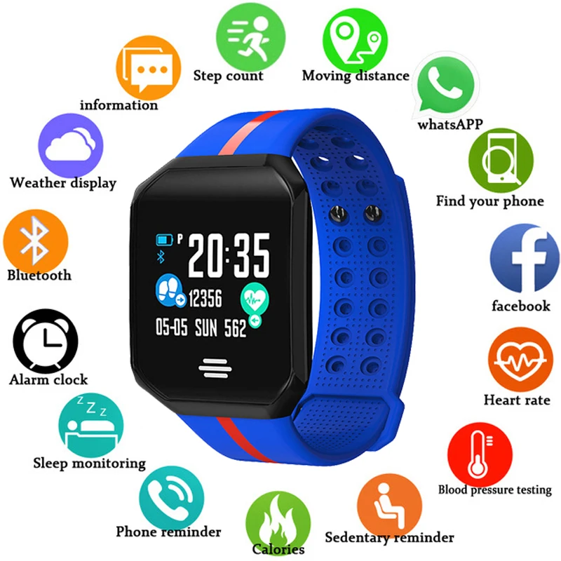 

Smart Bracelet J66 Waterproof Pedometer Men Band Heart Rate Monitor Blood Pressure Sport Sleep Tracker Watch For Lenovo xiomi