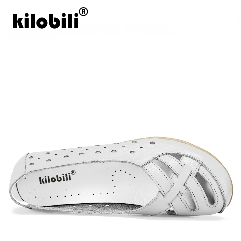 Kilobili/2018 г. летние женские балетки на плоской подошве лоферы из натуральной кожи