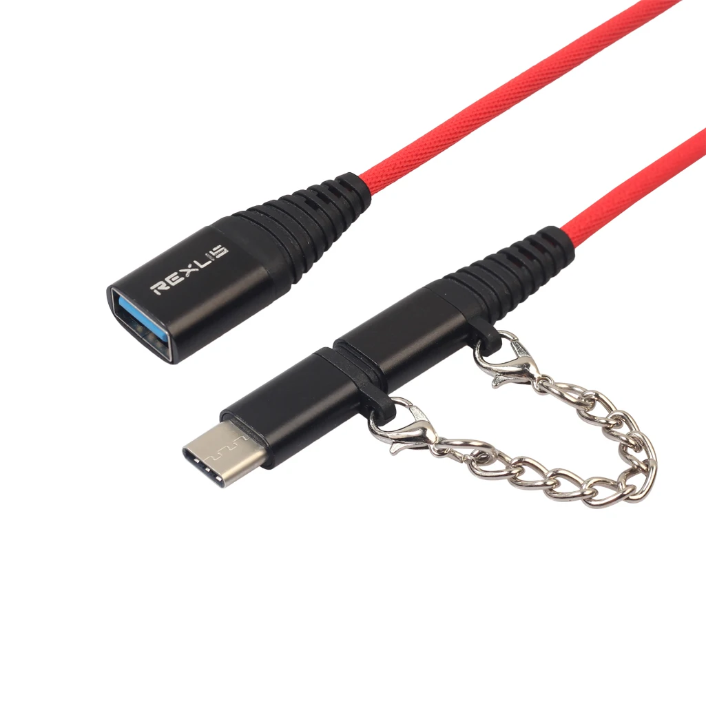 Черный 2 в 1 type-C мужской+ Micro USB Мужской к USB 2,0 Женский OTG Кабель-адаптер Micro Dualinterface OTG кабель для Android samsung Xiaomi - Цвет: Черный