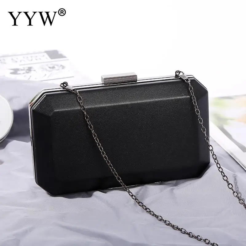 Women Handbag Evening Bags For Party New Women Chain Box Bag Women Messenger Purse Shoulder Bag Ladies Fashion Gold Clutch - Цвет: black