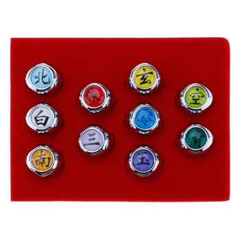 

10Pcs/Set Full Set Metal Member Ring Kid Japanese Ninja Cosplay Toy