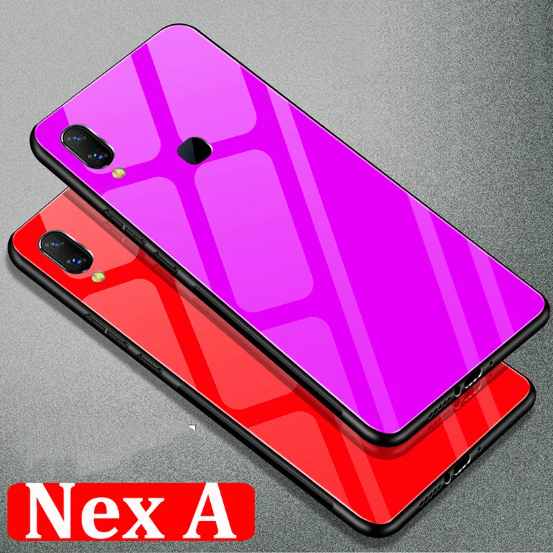 

For vivo Nex A Case phone Cases Solid color Tempered glass cover For vivo NexA case For vivo Nex A Protection Shell cover