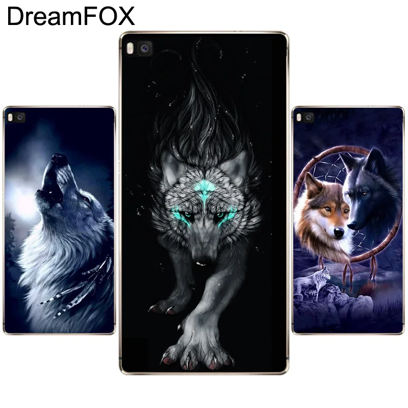 DREAMFOX M082 Мягкий ТПУ силиконовый чехол с милыми животными волк для huawei P8 P9 P10 P20 P30 Lite
