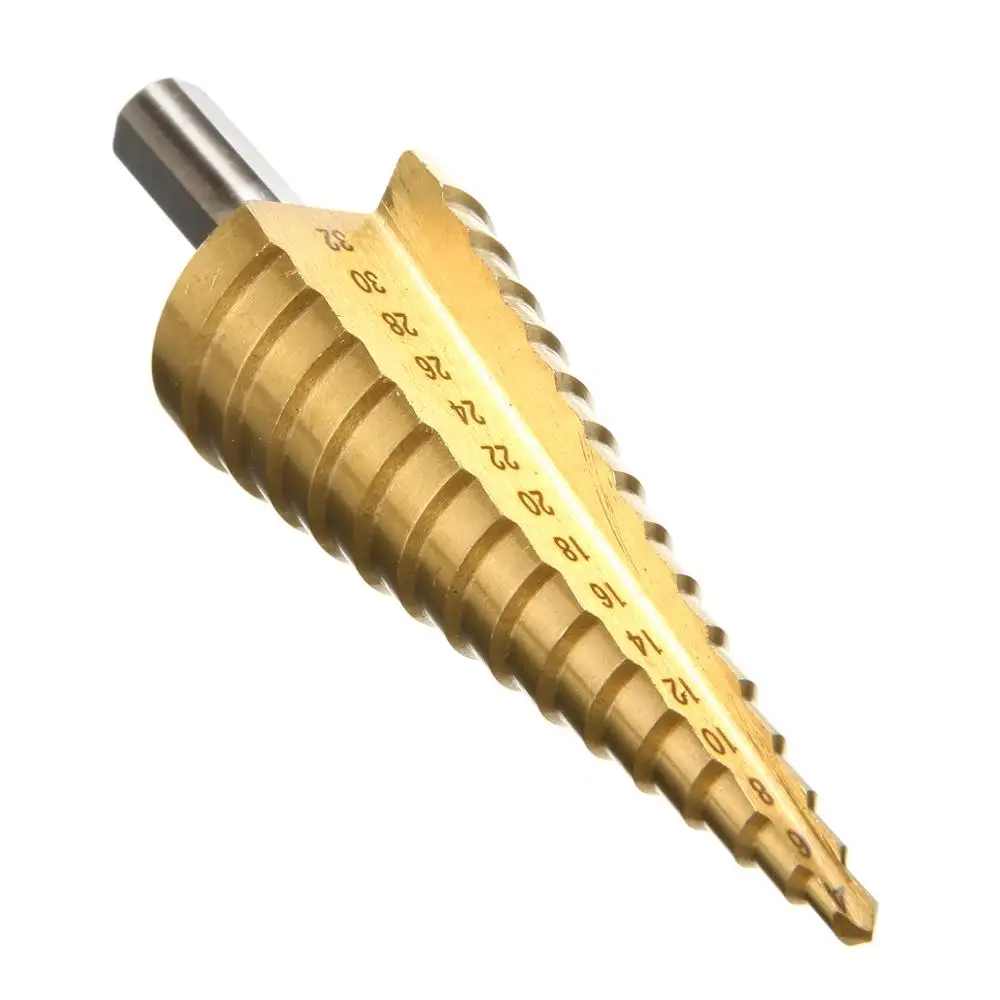 1 шт. Новый HSS шаг дрель 4-32 мм HSS титановый шаг конический зенкер коническая дрель для металл, дерево, пластик