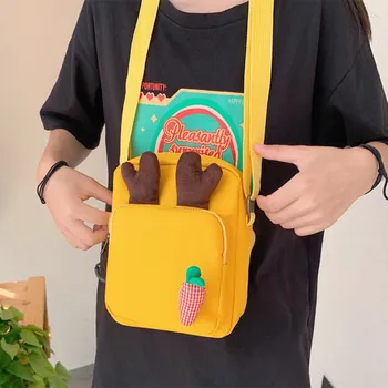 

Large Women Canvas Shopping Bag 2019 Fashion Cute Cartoon Shoulder Messenger Bags Casual Women Canvas Small Tote Bag