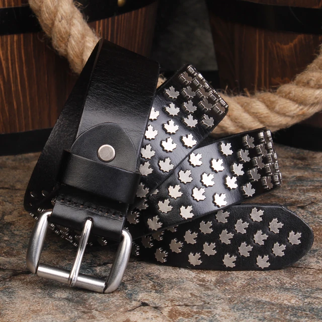 Louis Vuitton Rivet Studded Ostrich Leather Belt