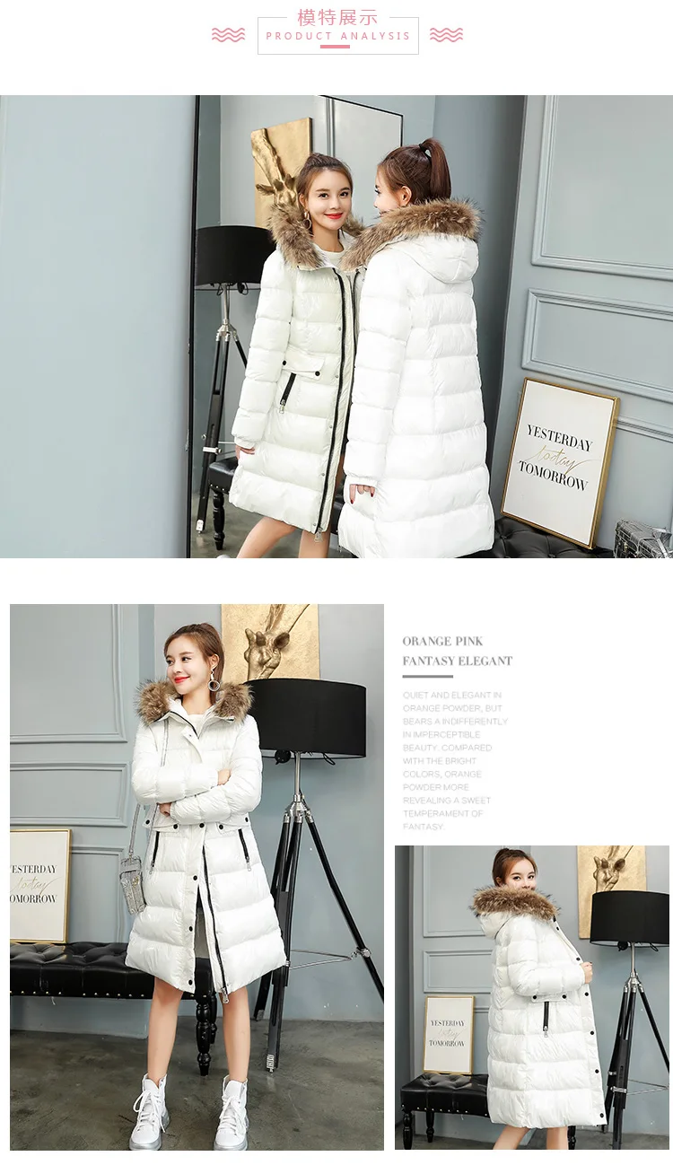 Winter Woman Coats 2019 Fashion Thickening Down Cotton Clothing Big Fur Collar Winter Jacket Women Ms Cotton Jacket M-2XL (13)