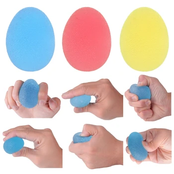 

Silicone Egg Massage Hand Gripper Strengths Stress Relief Power Ball Forearm Finger Exercise Fitness