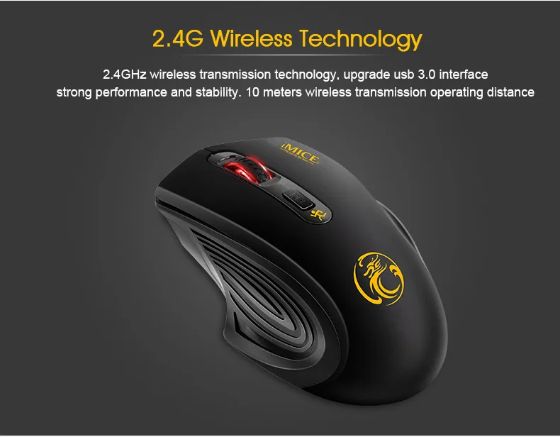 iMice USB 3.0 Receiver Wireless Mouse 2.4G Silent Mouse 4 Buttons 2000DPI Optical Computer Mouse Ergonomic Mice For Laptop PC best computer mice