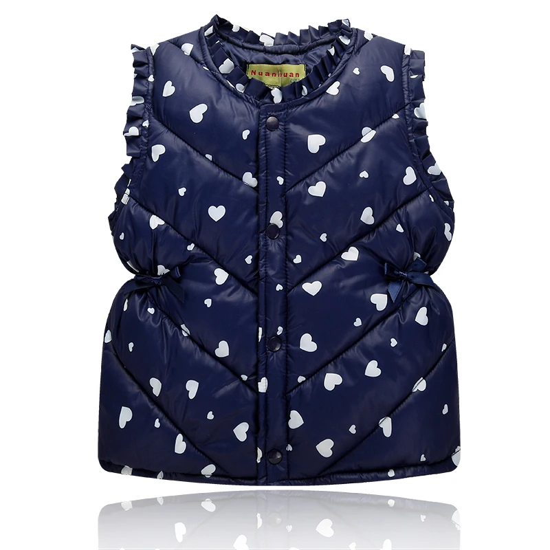 

Unisex Kids Vest Heart Pattern Baby Modis Bodywarmer For Children Kids Clothes Black Thickened Outerwear Jacket Sleeveless Coat