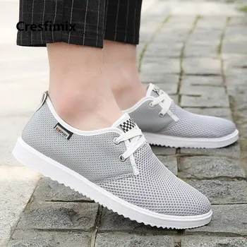 

Men Fashion Comfortable Mesh Breathable Grey Shoes Male Cool Stylish Brown Spring & Autumn Shoes Man Casual Driving Shoes E2698
