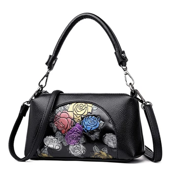 

Floral Bags For Women 2018 Leather Luxury Handbags Women Bags Designer Handbags High Quality Shell Bag Chinese Style Sac A Main