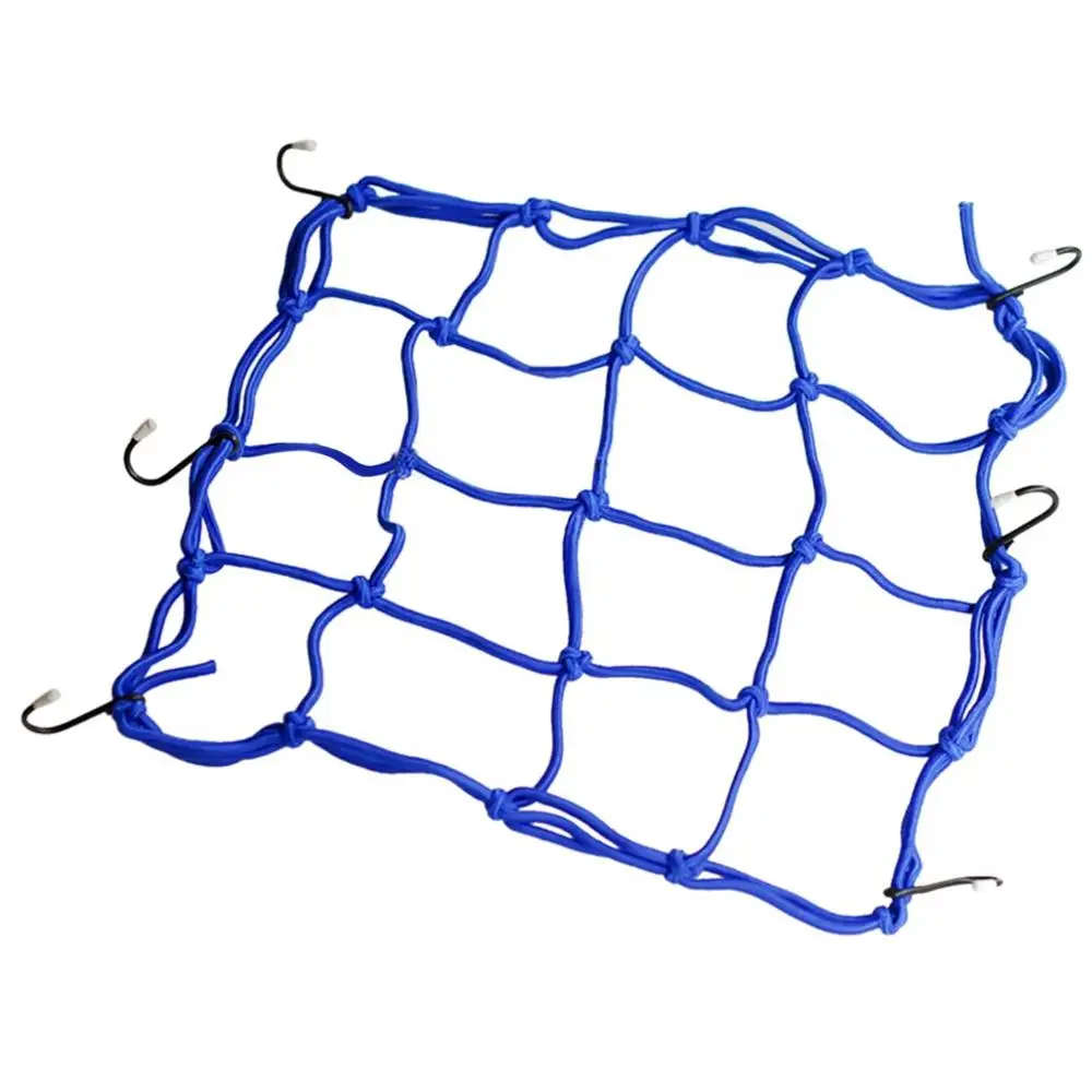30x30 см багажная сетка для багажника, автомобильные аксессуары, держатель для мотоциклетного велосипедного шлема, 6 крючков, Сетчатая Сумка, авто инструмент для укладки - Цвет: Синий