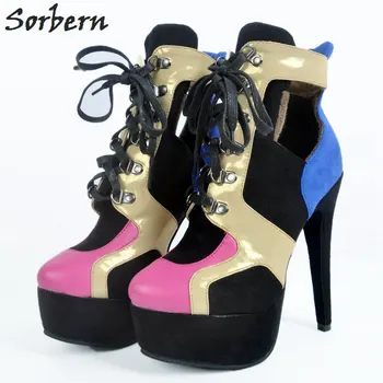 

Sorbern Women Boots Lace Up Botas Mujer Plus Size Party Shoes Boots Ankle Boots For Women Fashion Botines Mujer Cheap Modest